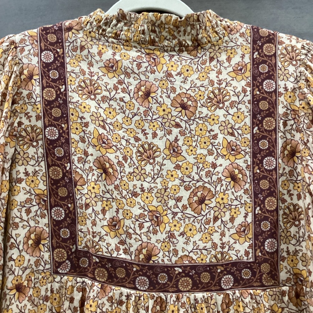 SPELL and the Gypsy Sundown Mini Dress in Spice Print Dress in Yellow and Brown - Picture 5 of 11